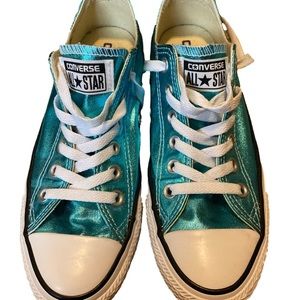 CONVERSE | Teal Aqua Turquoise Metallic| All Star Sneakers | Like New | Size 7